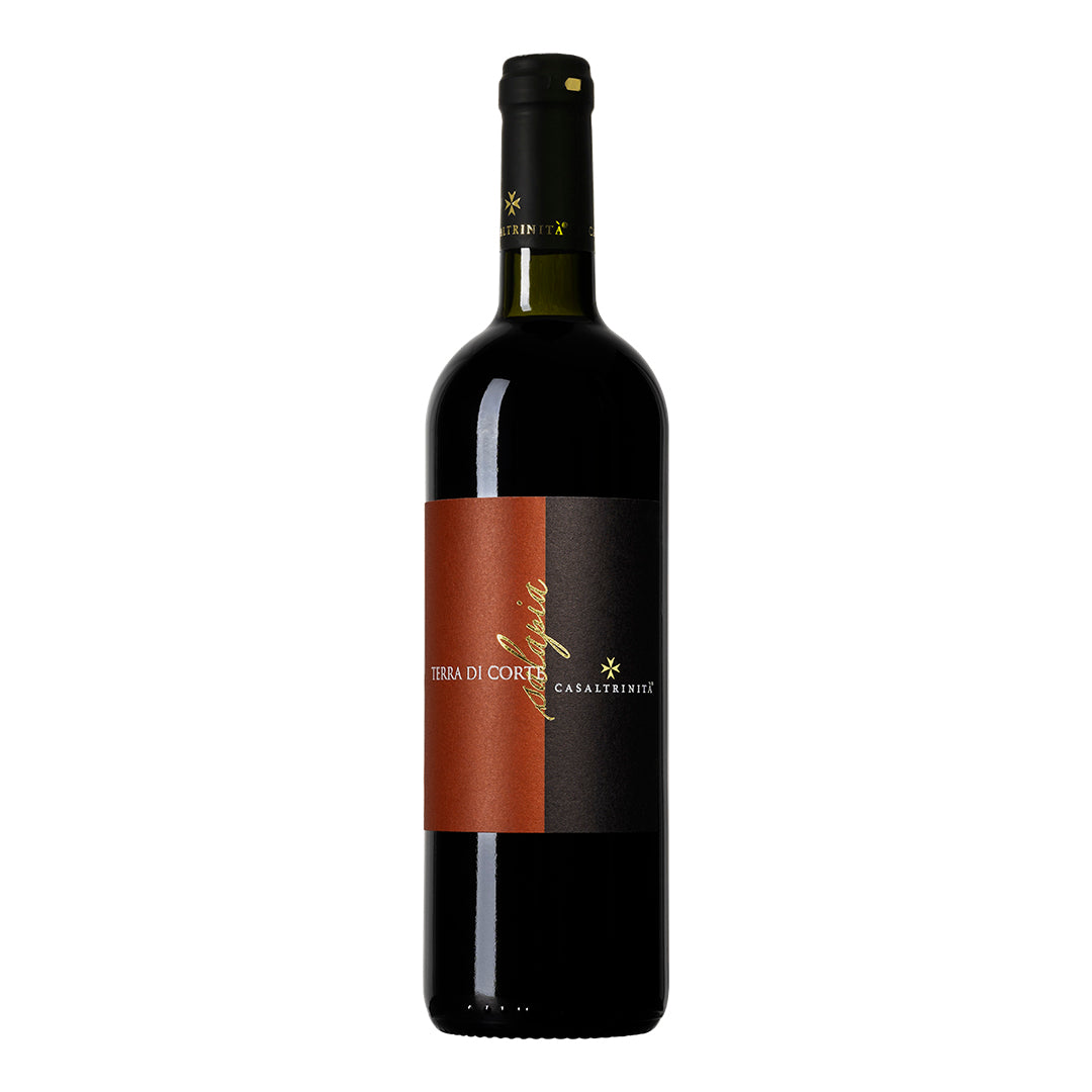 Terra di Corte – rode blend van Nero di Troia en Merlot uit Puglia – fles met witte achtergrond